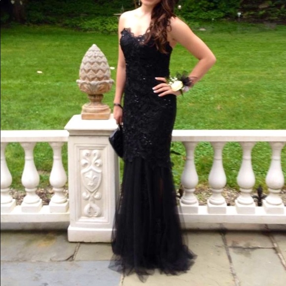 Black Mermaid Lace Prom Wedding Guest 